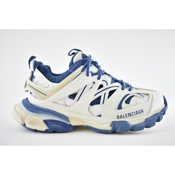 Balenciaga Track Sneaker Blue White Distressed Worn Out Platform Flat Trainer 40 - Picture 2 of 12
